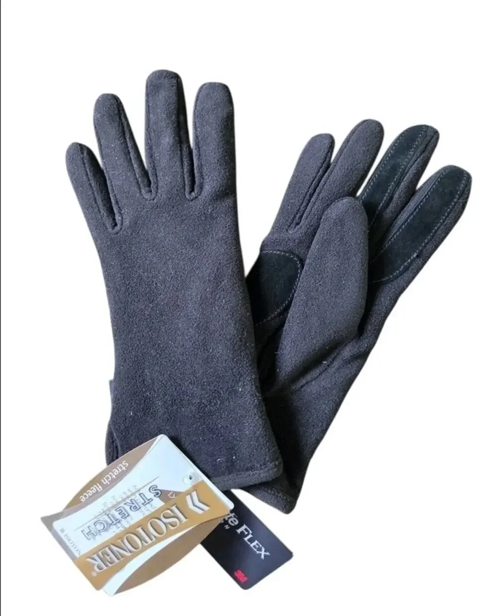 NWT Isotoner Stretch Fleece Gloves One Size Thinsulate Flex 3M Water Repellent